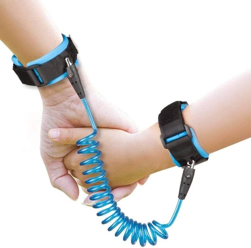 Safe-O-Kid® Baby Wrist Link with Key - Adjustable Strap Safety Link for Toddler, Anti-Lost Child Wrist Strap for Outdoor & Travel - Blue - Image 1