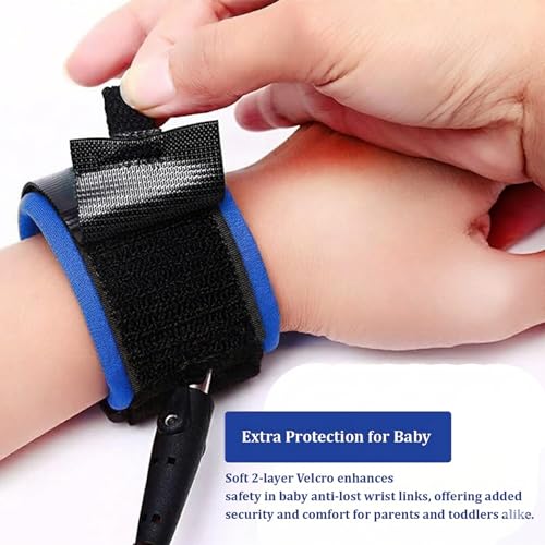 Safe-O-Kid® Baby Wrist Link with Key - Adjustable Strap Safety Link for Toddler, Anti-Lost Child Wrist Strap for Outdoor & Travel - Blue - Image 5