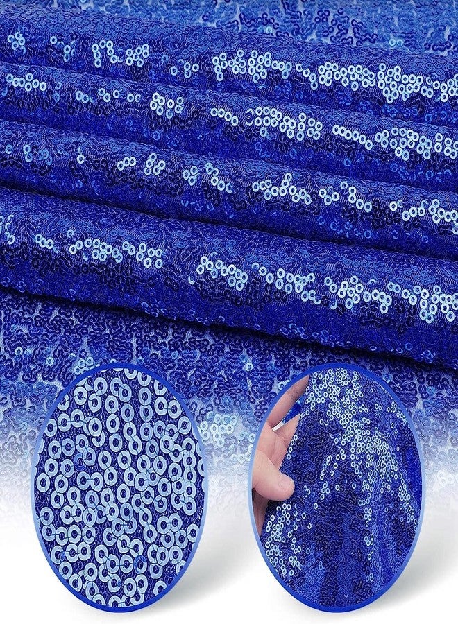 يوبوو مجموعة يوبو من 6 مفارش طاولة مزينة بالترتر الأزرق الملكي، مقاس 12 × 72 بوصة، مفارش طاولة لامعة بالجملة لتزيين حفلات الزفاف والتخرج - Image 2