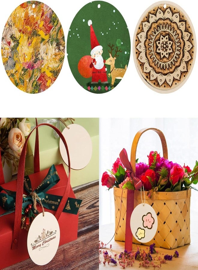 Curious Button 50 Pcs 3 Inch Unfinished Wood Circles Door Hanger, 3 Inch Natural Wooden Round Cutouts,2.7 mm Blank Round Wood, for DIY Crafts Project, Painting, Writing, Engraving, Home Wedding Decoration - Image 4