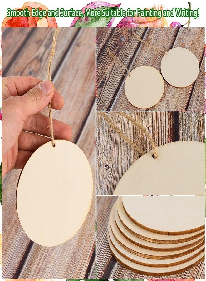 Curious Button 50 Pcs 3 Inch Unfinished Wood Circles Door Hanger, 3 Inch Natural Wooden Round Cutouts,2.7 mm Blank Round Wood, for DIY Crafts Project, Painting, Writing, Engraving, Home Wedding Decoration - Image 2