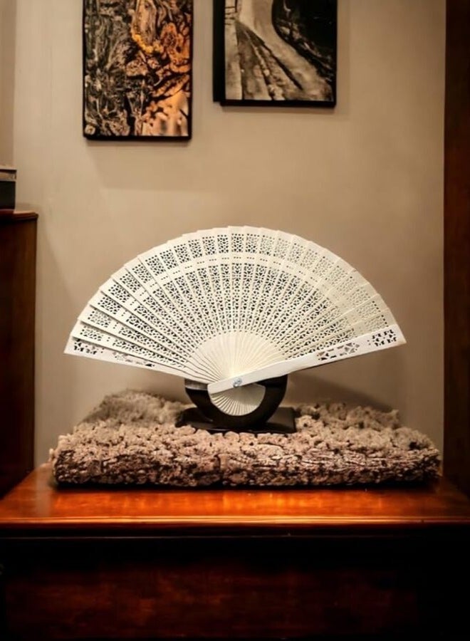 Handmade fan made of wood, multi-colour - Image 3
