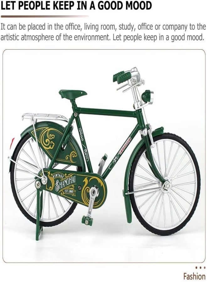 BABA FAB Vintage 1:10 Scale Diecast Metal Retro Bicycle Ornaments Desktop Mini Alloy Classical Bike Toy Figurines Home Decoration for Children Toys Gifts (Green) - Image 5