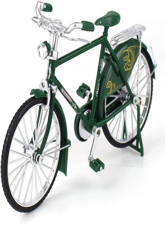 BABA FAB Vintage 1:10 Scale Diecast Metal Retro Bicycle Ornaments Desktop Mini Alloy Classical Bike Toy Figurines Home Decoration for Children Toys Gifts (Green) - Image 1