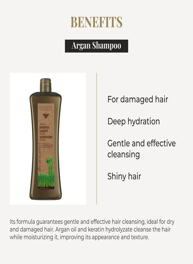 SALERM - Argan Shampoo Biokera Natura - 1000 ml - for Damaged Hair - with Argan and Cotton Oil - Deep Hydration - Gentle and Effective Cleaning - Shiny Hair - Image 3