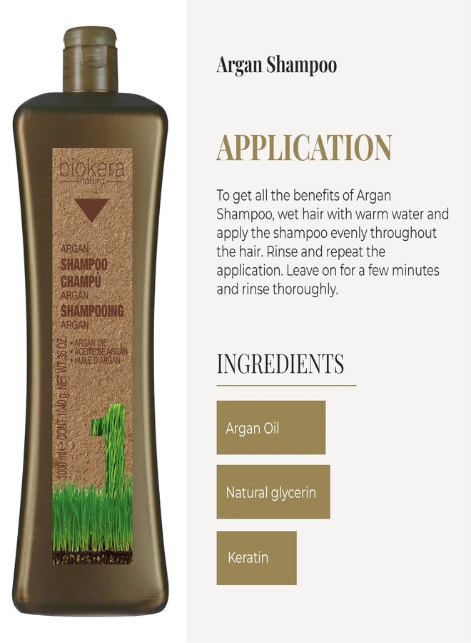 SALERM - Argan Shampoo Biokera Natura - 1000 ml - for Damaged Hair - with Argan and Cotton Oil - Deep Hydration - Gentle and Effective Cleaning - Shiny Hair - Image 4