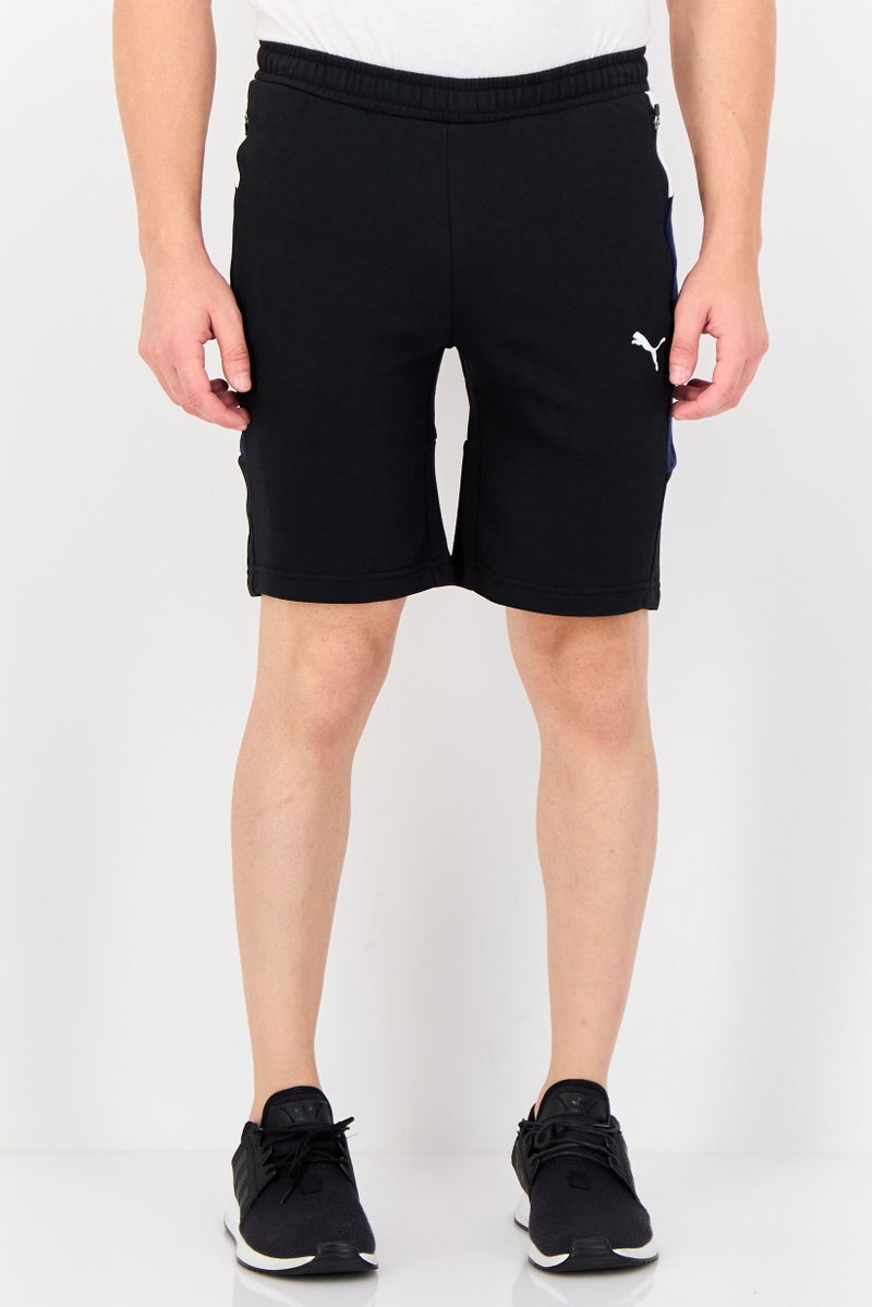 PUMA شورتات خارجية للرجال بقصة ضيقة بشعار العلامة التجارية، أسود - Image 1
