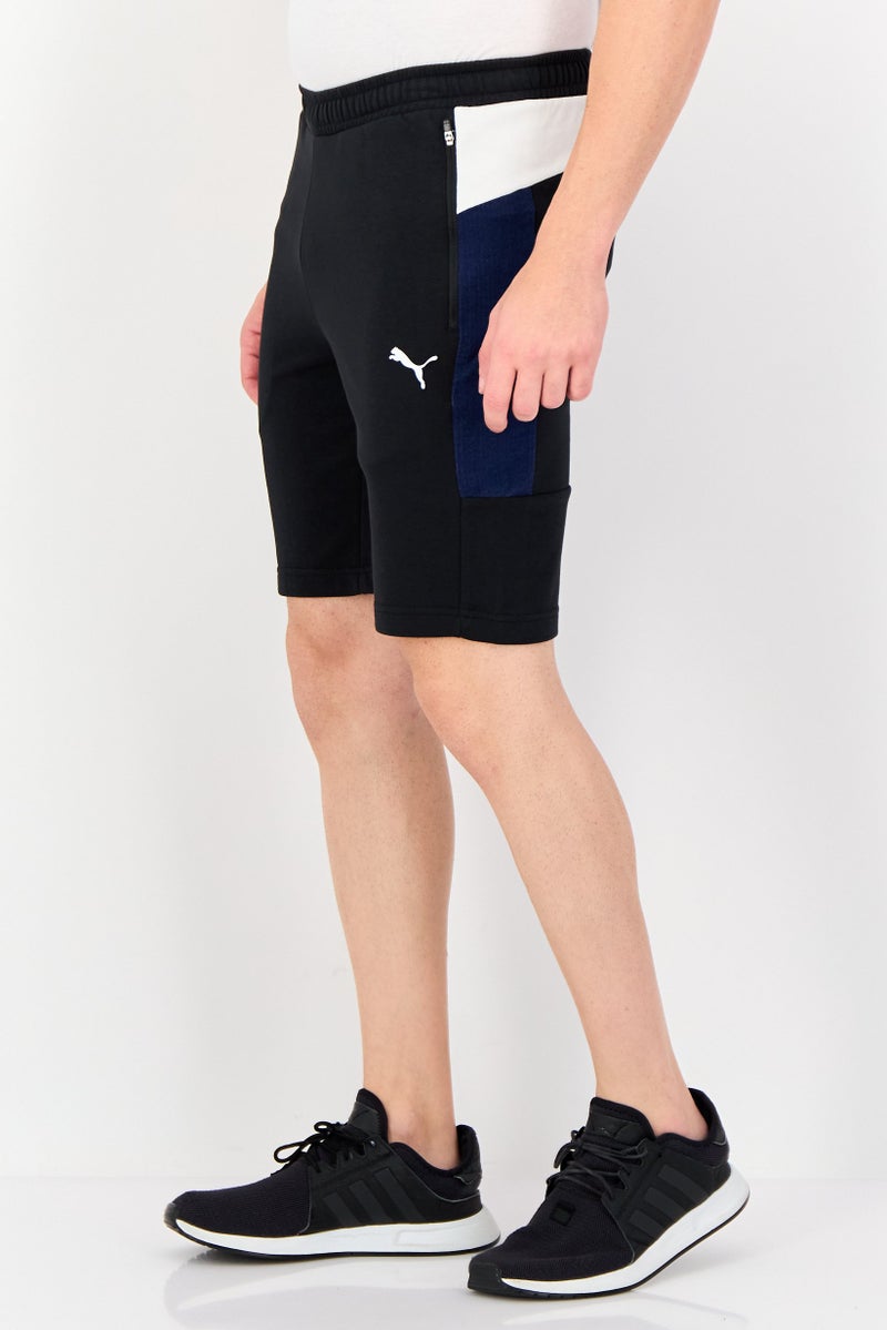 PUMA شورتات خارجية للرجال بقصة ضيقة بشعار العلامة التجارية، أسود - Image 4