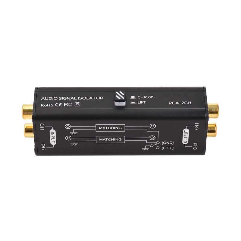 Ground Loop Isolator 2-Channel Black Passive Audio Isolator - Superior Sound Quality Hum Eliminator for Sound System, Video System Setup - Image 4