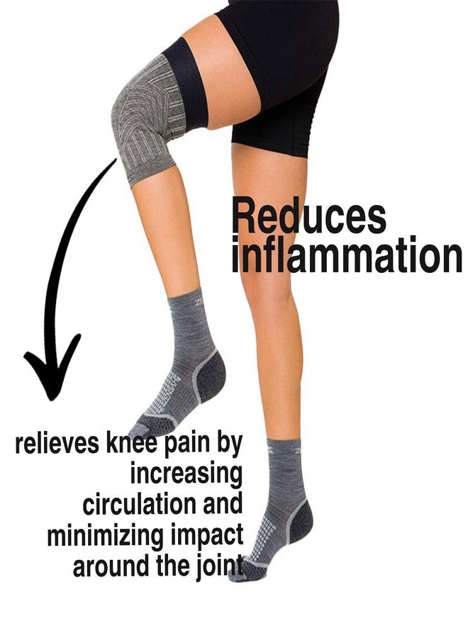 Zensah Compression Knee Sleeve - Knee Brace to Relieve Knee Pain and Treat Runners Knee for Men and Women (Medium, Midnight Black) - Image 4