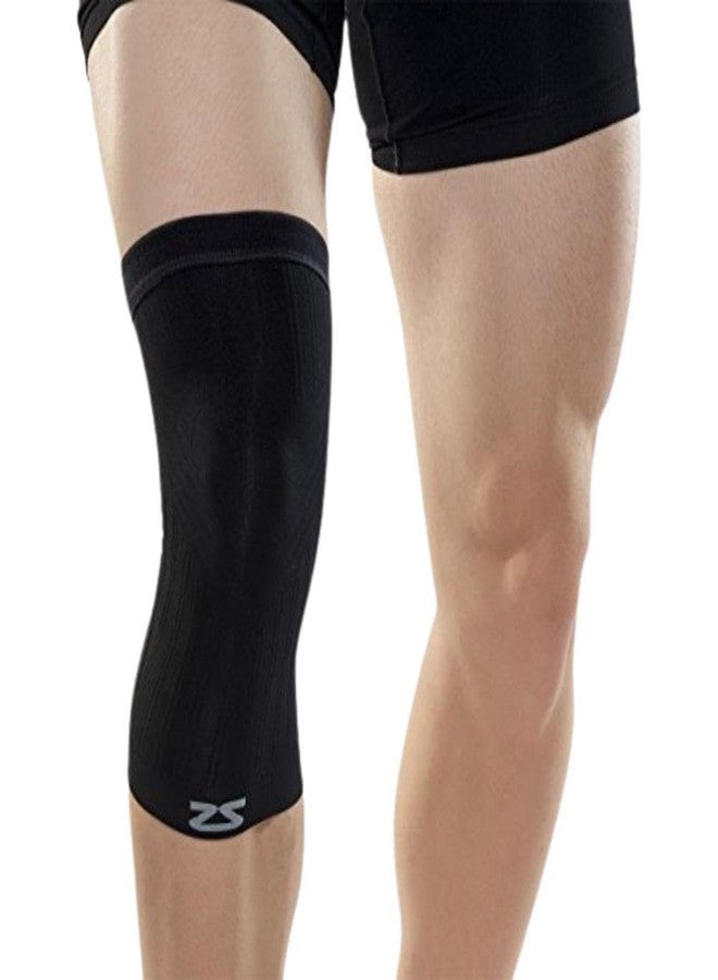 Zensah Compression Knee Sleeve - Knee Brace to Relieve Knee Pain and Treat Runners Knee for Men and Women (Medium, Midnight Black) - Image 1