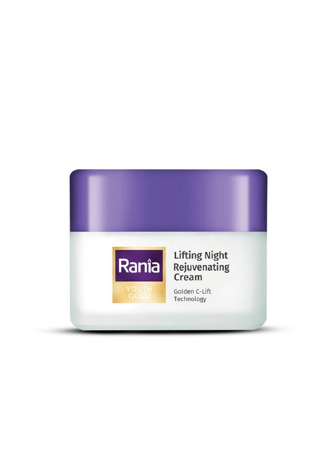 Rania Night Cream With Vitamin C, 24K Gold, Niacinamide|Non-Oily Anti Ageing Moisturizer| Suitable For All Skin Types | Repairs Dry Skin Overnight, 45G  - Image 1