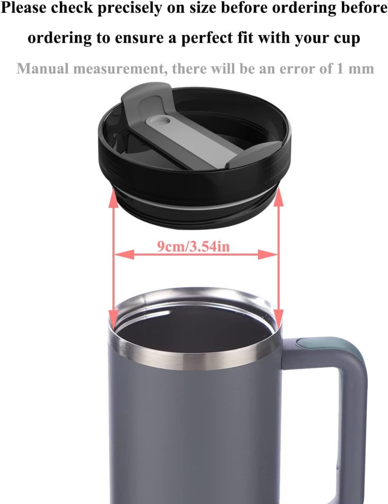 40-Ounce Spill- and Splash-Proof Insulated Cup Lid (Black) 2PCS - Image 4
