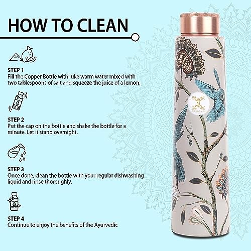 MERCAPE® - 100% Pure Copper Water Bottle | Leak Proof, Durable & Rust Proof | Non-Toxic & BPA Free Bottles | Eco Friendly Water Bottle (900 ml) (Pack of 1) - Image 5