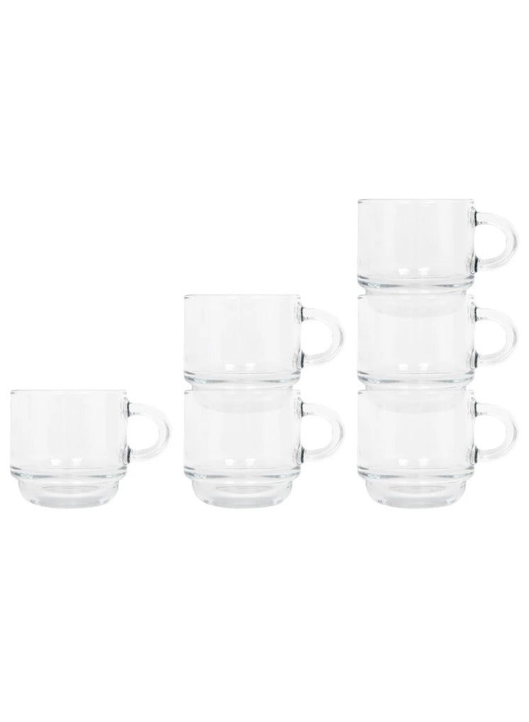 LAV 6 Pieces Cozy Coffee Mug Set 91 Ml - Clear - Image 3