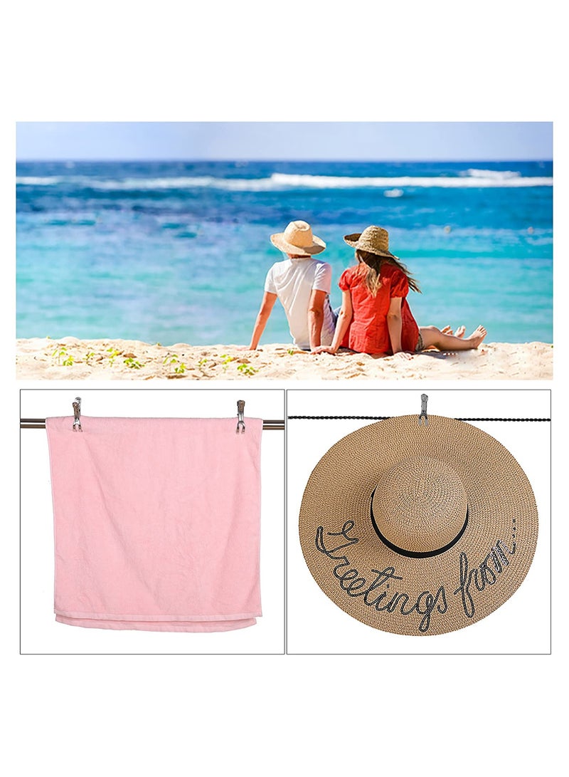 Clothes Pegs, Large Pegs Stainless Steel Windproof Clothes Hanging Peg, Clip Windproof hanger clip Silver ​Strong Elasticity, 12pack 8.5cm - Image 5