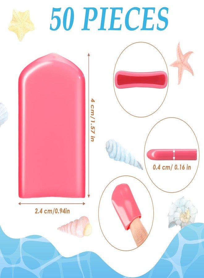 Loopeer 50 Pcs 0.94 x 1.57'' Tanning Finger Tips UV Protection Nail Protector Polish Protector for Fingers PVC Covers Gel Nail Remover Caps Sleeves for Tanning Beds UV Rays(Pink) - Image 2