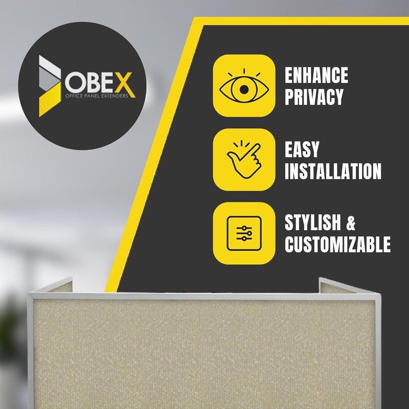 OBEX Obex Acoustic Mounted Screen Privacy Panel Table Top Separator Sound Blocking Desk Divider 18 X 72 Natural  - Image 2