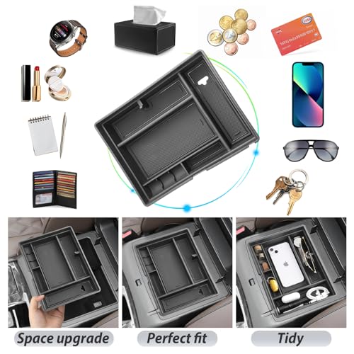 SKTU for 2021-2024 Nissan Armada/ 2022 2023 2024 Infiniti QX80 Center Console Organizer 2024 QX80/ 2024 Armada Console Tray 2023 2024 Armada Accessories (Front Driver's Row) - Image 2