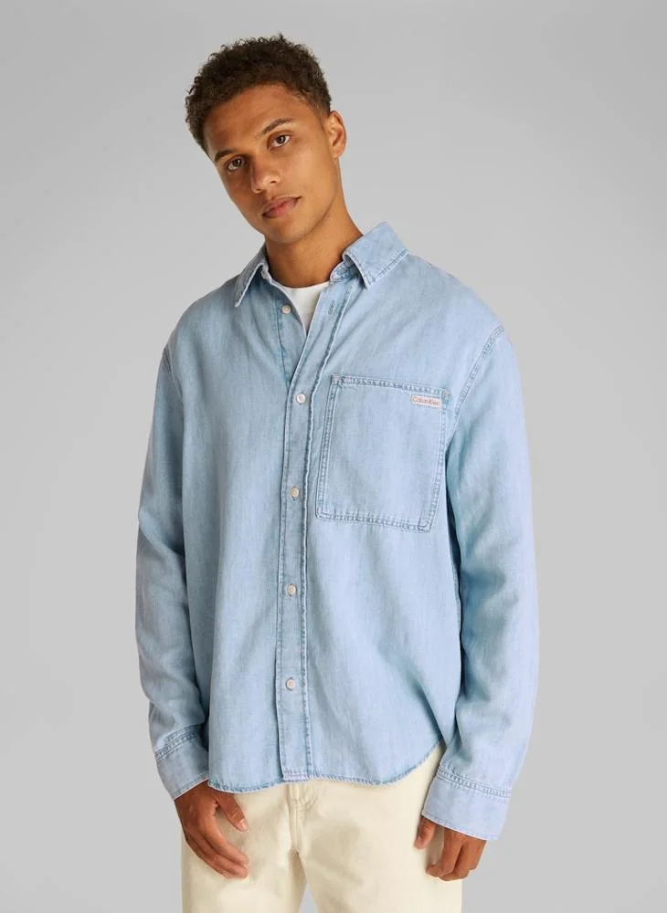 كالفن كلاين جينز Regular Linear Denim Shirt
