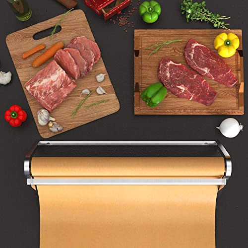 HFS(R) 18" Kraft Paper Roll Holder & Dispenser Carbon Steel Wall Mounted or Table Top with Cutter Bar Ideal for Cafe Artist Studio Office Kitchen - Image 4
