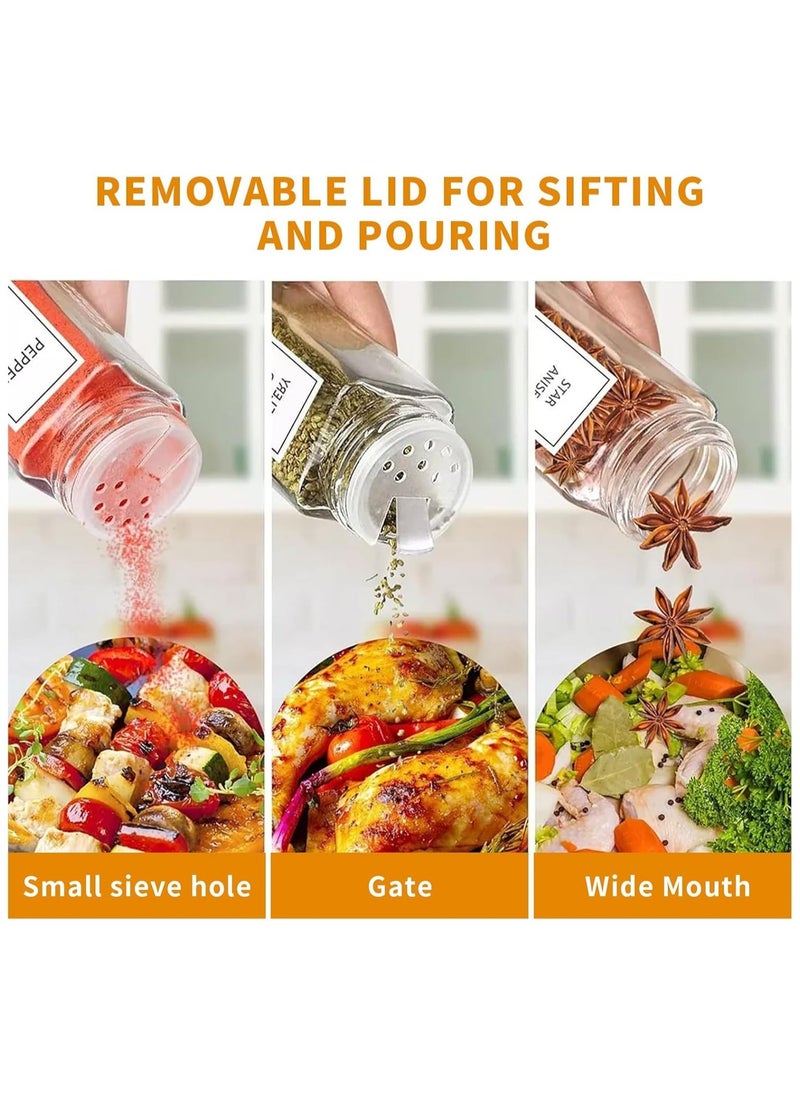 Yoawllty - Glass Spice Jars, 24Pcs Empty Square Spice Containers with Bamboo Lids, 4oz Glass Storage Containers Jars with Labels Stickers, Shaker Lids, Funnel, Paint Pens and Cleaning Brush - Image 1