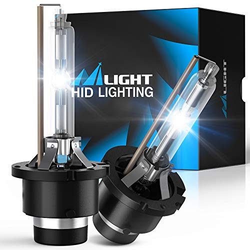 Nilight مصابيح نيللايت D2S HID، 6000K أبيض ماسي بديل لمصباح المصابيح الأمامية D2S HID، 350% مسافة إضاءة فائقة السطوع للسيارات 12V، تصميم IP67 مع قاعدة معدنية، ضمان لمدة عامين - Image 1