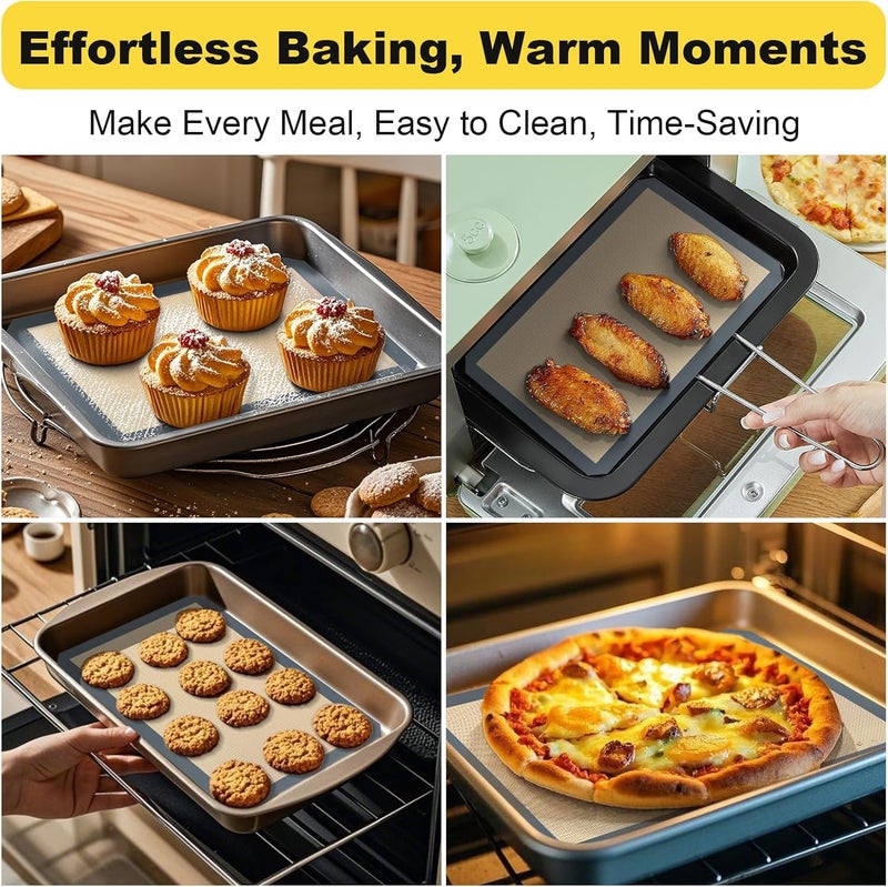 Itlovei Silicone Baking Mat, 16.5" x 11.6" Silicone Cookie Sheets for Baking, Reusable Baking Mat, Non-Stick Reusable, Food Safe, Dark Gray Oven Baking Sheet for Making Cookies Macaroons Bread 1 Pack - Image 4