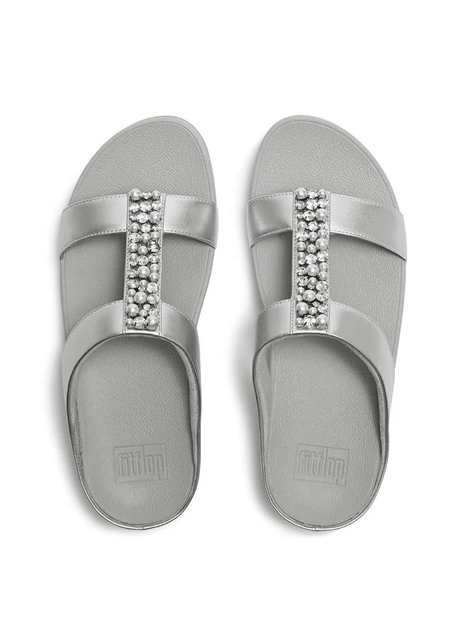 Fitflop FINO PEARLS-AND-CRYSTAL H-BAR SLIDES