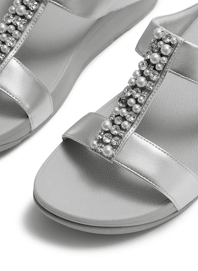 Fitflop FINO PEARLS-AND-CRYSTAL H-BAR SLIDES
