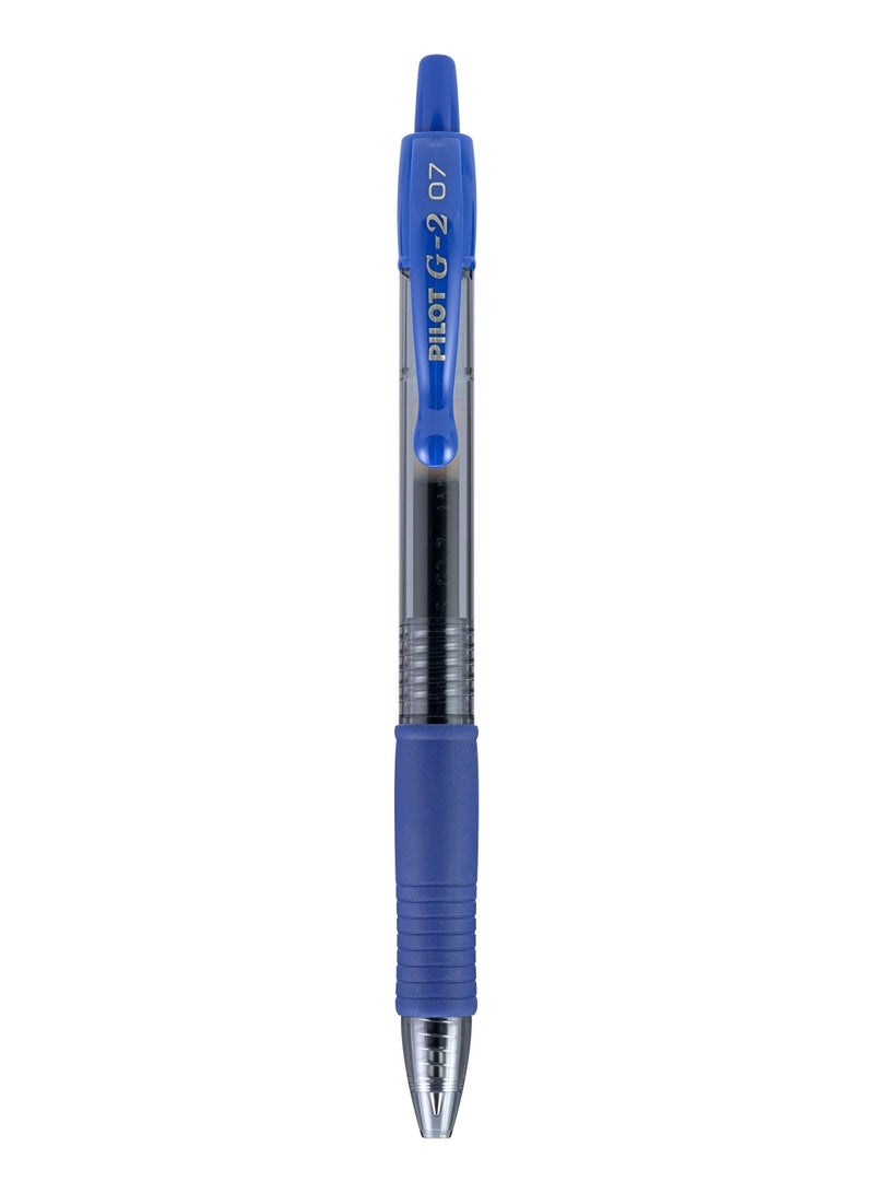 PILOT G2 Premium Gel Roller Pens Fine Point 0.7 mm Blue Pack of 2 - Image 2