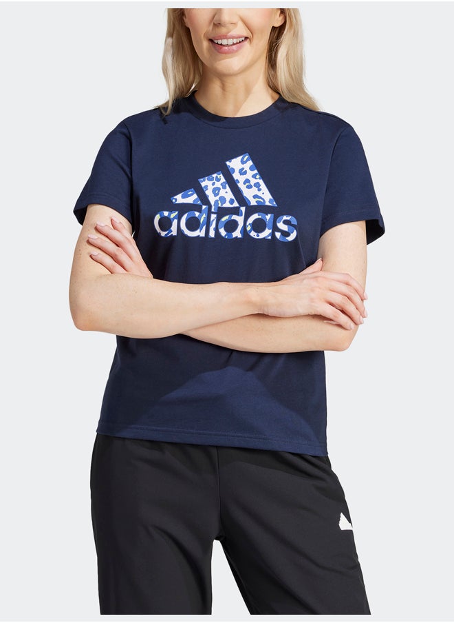 Adidas - Animal Print Graphic T-Shirt - Image 1