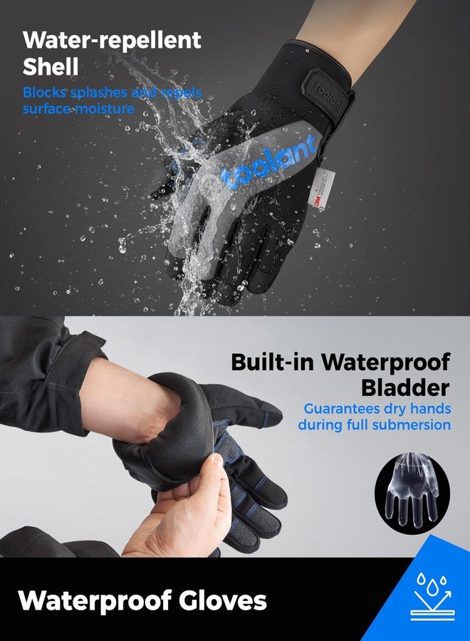toolant 100% Waterproof Work Gloves for Men, Insulated Winter Gloves with Abrasion-Resistant Palm, −4℉ Cold Weather Protection, Touchscreen, Secure Cuff, Lined Safey Work Gloves for Outdoor (Size M) - Image 2