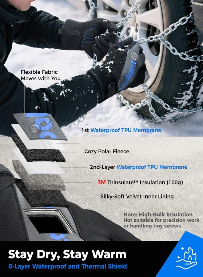 toolant 100% Waterproof Work Gloves for Men, Insulated Winter Gloves with Abrasion-Resistant Palm, −4℉ Cold Weather Protection, Touchscreen, Secure Cuff, Lined Safey Work Gloves for Outdoor (Size M) - Image 4