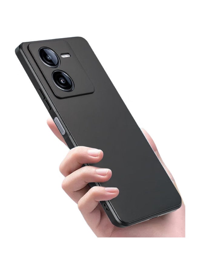 Hotfire Phone Case For Vivo Iqoo Z8, Iqoo Z8 Protective Cover, Full Lens Protection, Upgraded Frosted Anti-Drop Ultra-Thin Straight Edge Silicone Soft Case - Midnight Black - Image 2