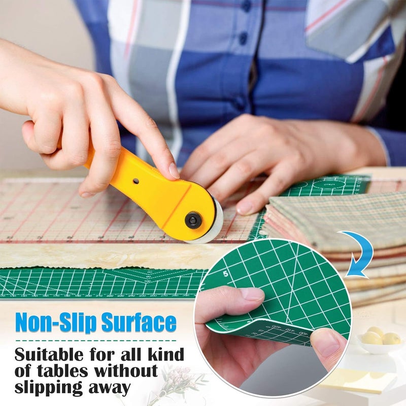 Audab Polyvinyl Chloride Self Healing Cutting Mat For Sewing And Crafting Pvc NonSlip 3 Layer DualSided A3 Cutting Mat Green - Image 4