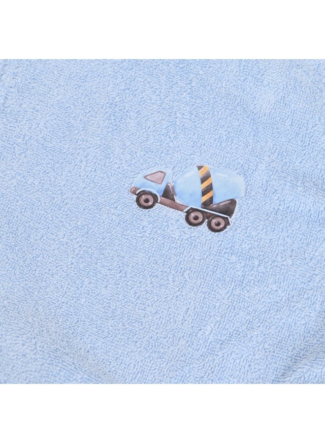Printex Eg Printex.EG Kids Hooded Bathrobe with Colorful Cartoon Prints, Soft Cotton Fabric, Highly Absorbent & Skin-Friendly, Toddler Robe with Belt for Bath, Pool, and Beach. baby blue(Car print) - Image 3