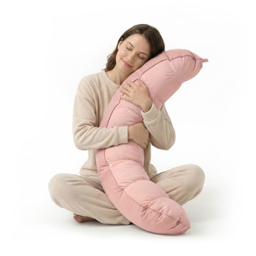 Ailuteie Peallow(Pat. Pend) – Long Round Body Pillow for Adults, Bolster Pillow for Sleeping, Soft and Supportive Pillow for Sleeping & Lumbar Support - Image 1