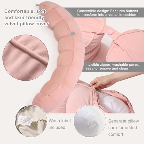 Ailuteie Peallow(Pat. Pend) – Long Round Body Pillow for Adults, Bolster Pillow for Sleeping, Soft and Supportive Pillow for Sleeping & Lumbar Support - Image 4