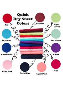BMRGIFTS BMRGIFTS Cotton Extra Absorbent Waterproof Quick Dry Sheet for Baby Washable Bed Mattress Protector Sheet for Toddler Children Pack of 3 Large Size 100x140 cm MehroonPink Sea Green  - Image 5