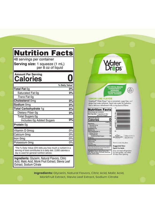 Sweet Drops - Sweetleaf Water Drops Lemon Lime Water Enhancer Sugar Free Sweet Leaf Stevia Water Flavoring Drops 1.62 Oz Ea (Pack Of 2) - Image 1