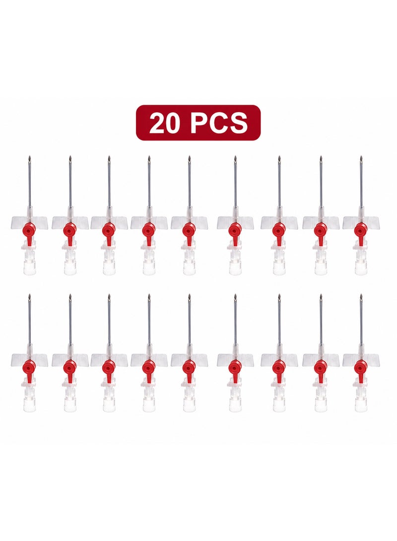 IV Cannula 14G 20 PCS – Sterile Disposable IV Catheter with Injection Port | Medical Grade Intravenous Cannula