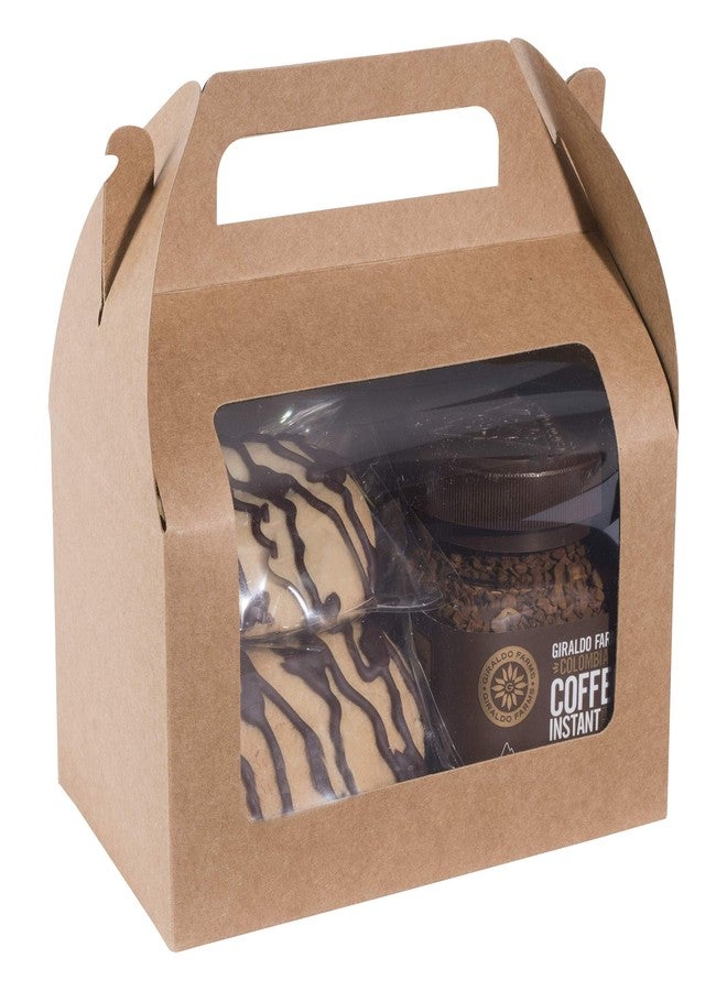 Hammont Kraft Window Treat Box (10 Pack Brown Bakery Boxes with Clear Display Window - Perfect for Parties and Celebrations | 6.25” x 3.75” x 3.5” - Image 2