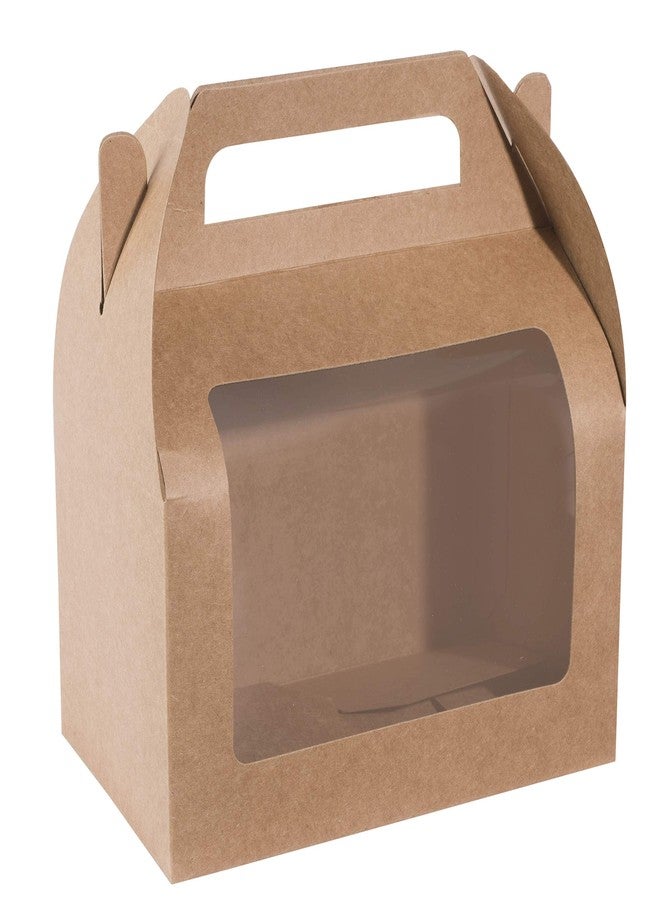 Hammont Kraft Window Treat Box (10 Pack Brown Bakery Boxes with Clear Display Window - Perfect for Parties and Celebrations | 6.25” x 3.75” x 3.5” - Image 1