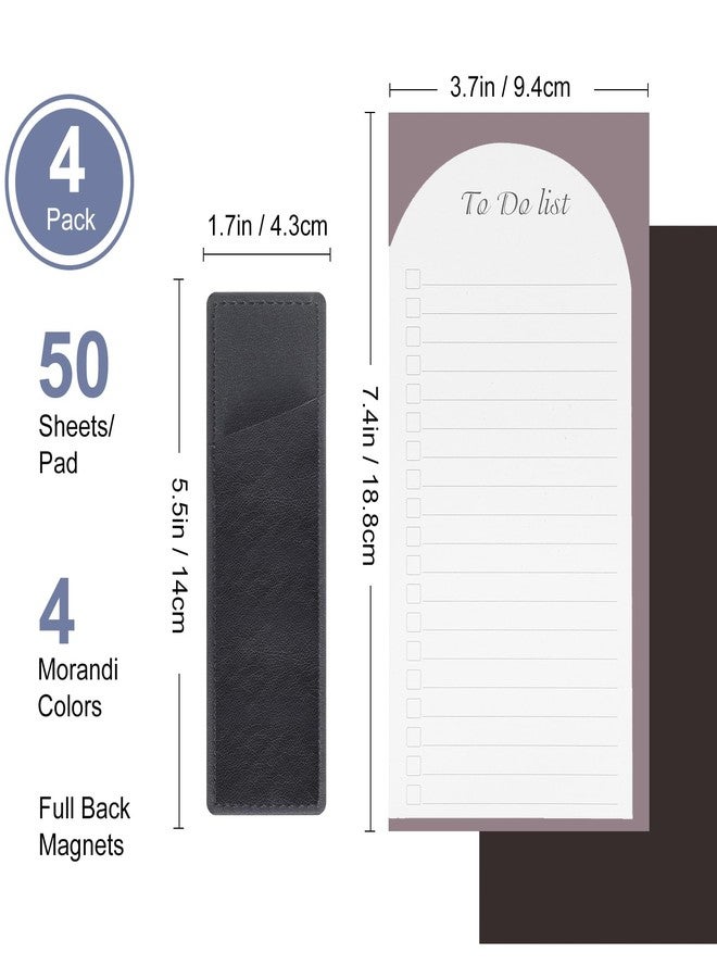 Thboxes 4 Pack Magnetic To Do List Refrigerator with Pen Holder, Totally 200 Sheets Magnetic Note Pad for Fridge Grocery List Magnet Pad for Fridge(Morandi Design) - Image 2