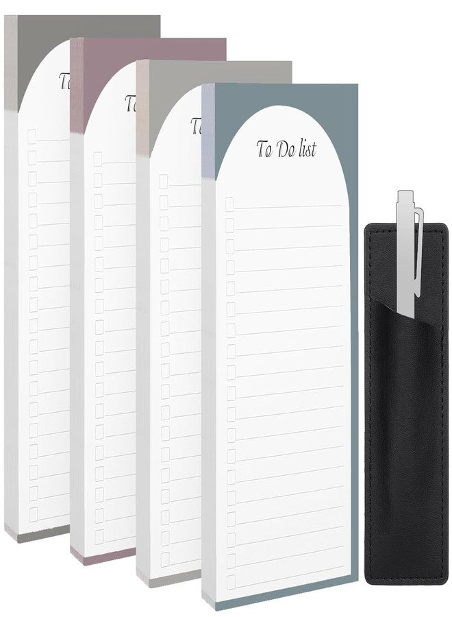Thboxes 4 Pack Magnetic To Do List Refrigerator with Pen Holder, Totally 200 Sheets Magnetic Note Pad for Fridge Grocery List Magnet Pad for Fridge(Morandi Design) - Image 1