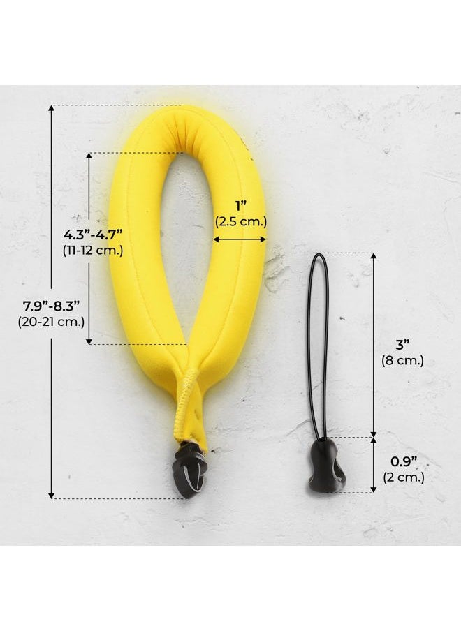 Nordic Flash - Waterproof Camera Float (2-pack) Floating Strap for GoPro Hero12, DJI Action 4, Insta360 Ace Pro, Olympus Tough TG-6, & Many More Action Cameras and Phones - Yellow - Image 1