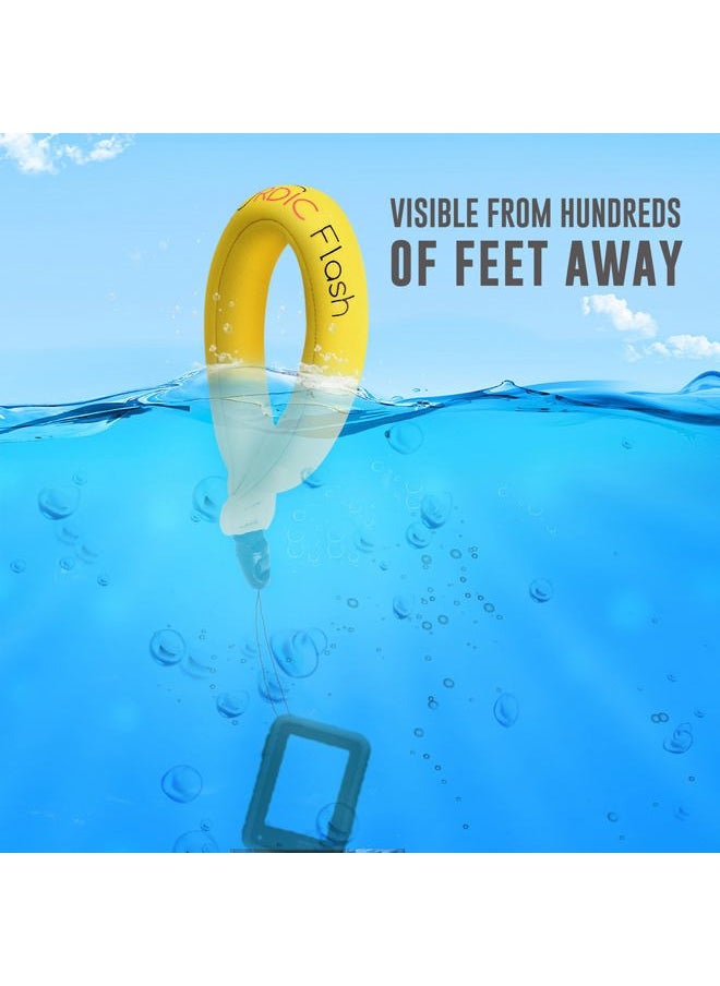 Nordic Flash - Waterproof Camera Float (2-pack) Floating Strap for GoPro Hero12, DJI Action 4, Insta360 Ace Pro, Olympus Tough TG-6, & Many More Action Cameras and Phones - Yellow - Image 1