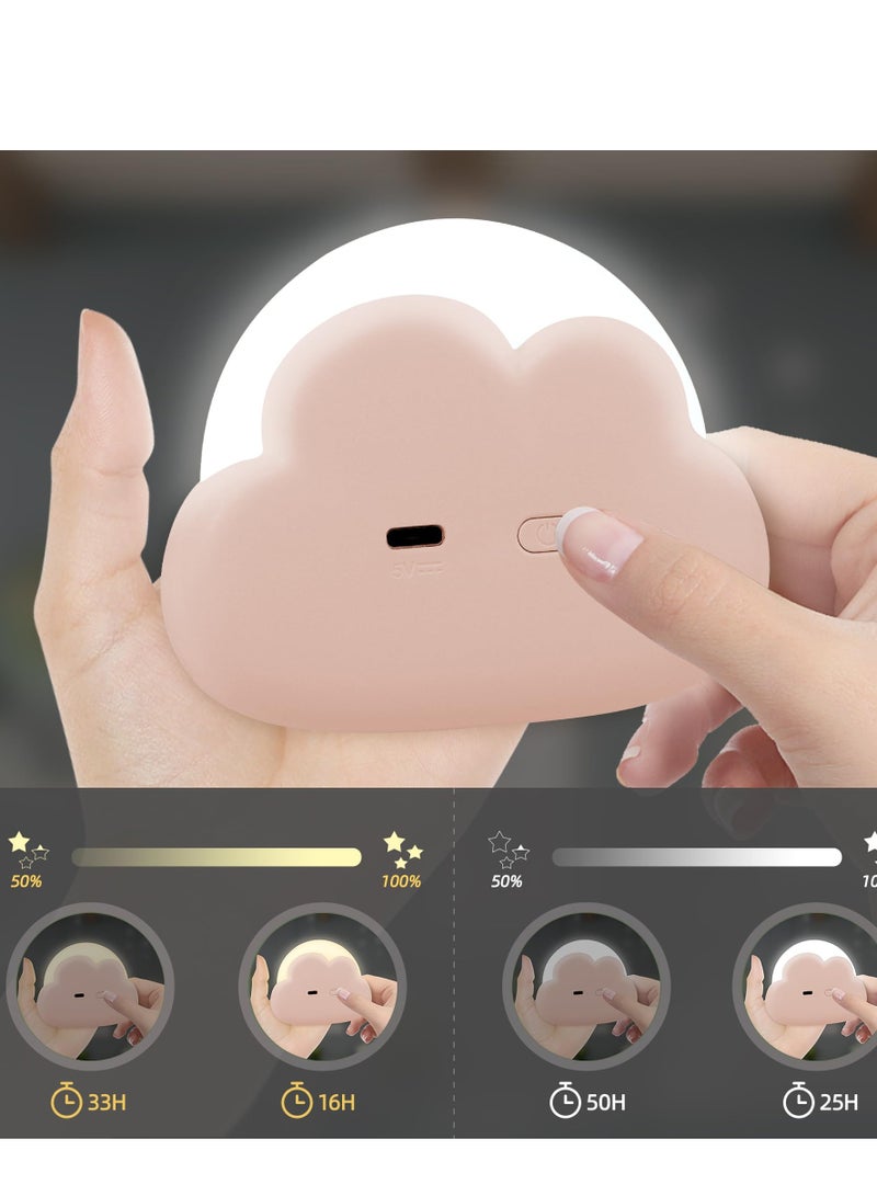 O Ozone مصباح LED محمول ليلي، مصباح مكتب صغير على شكل سحابة، مصباح ليلي قابل للشحن للأطفال للتخييم (أبيض وأزرق) - Image 3