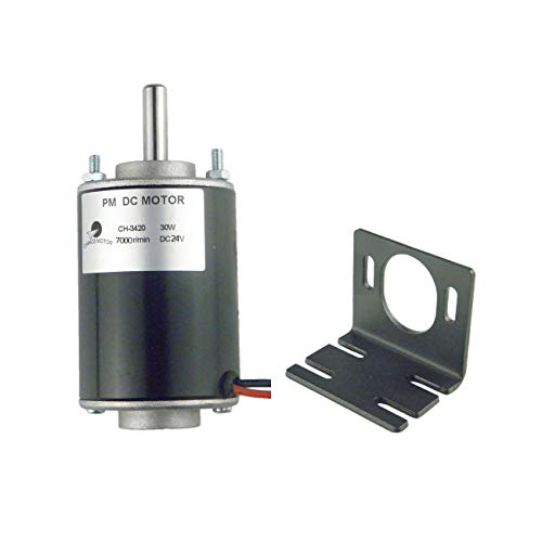CHANCS Mini Electric Permanent Magnet Motor Motors Mounting Bracket Black CH-3420 24V DC 7000RPM Minor Shaft Upgrade Motor - Image 1